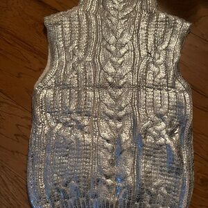 Jason Wu Shimmering Silver Knit Top